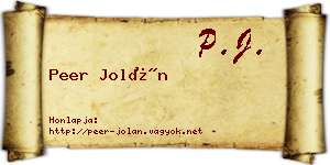 Peer Jolán névjegykártya