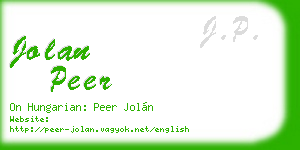 jolan peer business card